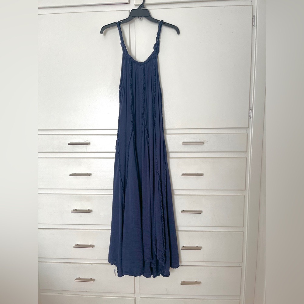 🆕 Free People McKinley Navy Blue Maxi Dress size medium - Picture 9 of 15